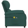 vidaXL Elektryczny fotel masujący, ciemnozielony, obity tkaniną