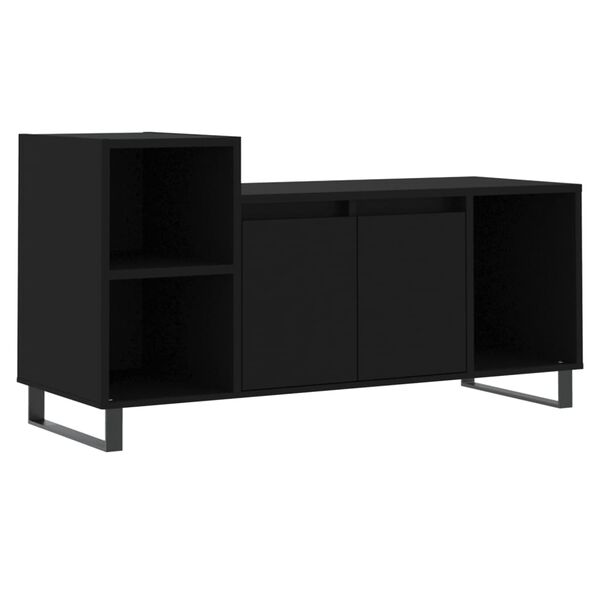 vidaXL Szafka pod TV, czarna, 100x35x55 cm, materiał drewnopochodny