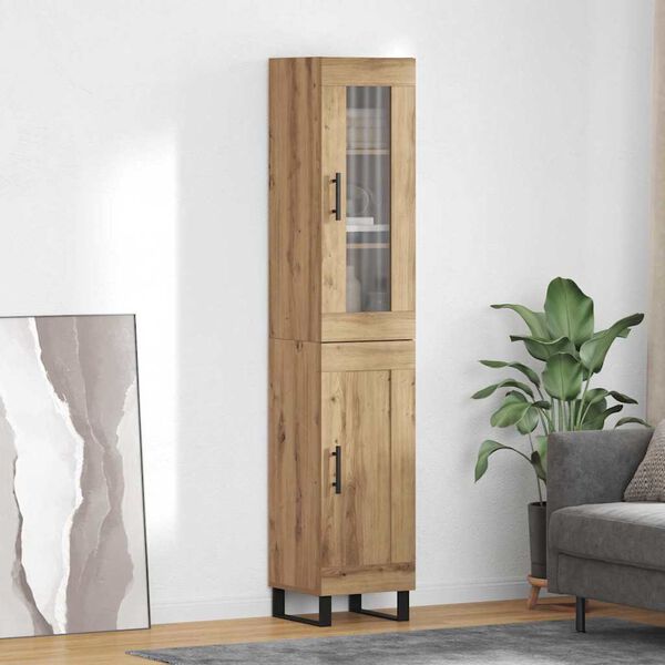 vidaXL Highboard Dąb rzemieślniczy 34,5 x 34 x 180 cm
