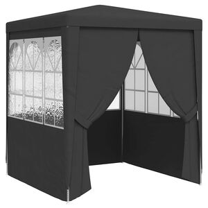 vidaXL Namiot imprezowy ze ściankami, 2x2 m, antracyt, 90 g/m&sup2;