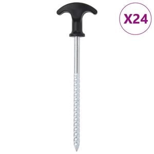 vidaXL Śledzie do namiotu, 24 szt., 17 cm, &Oslash;7 mm, stal galwanizowana