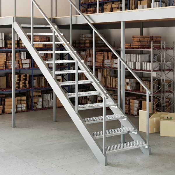 vidaXL Stopień z kraty, 80x24x7 cm, stal galwanizowana