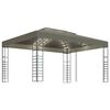 vidaXL Altana ze sznurem lampek LED, 3x4 m, kolor taupe