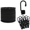 vidaXL Liny bungee z hakami 8 mm Czarny PP i guma
