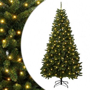 vidaXL Sztuczna choinka z zawiasami 300 cm 1000 LED Ciepła biel stal
