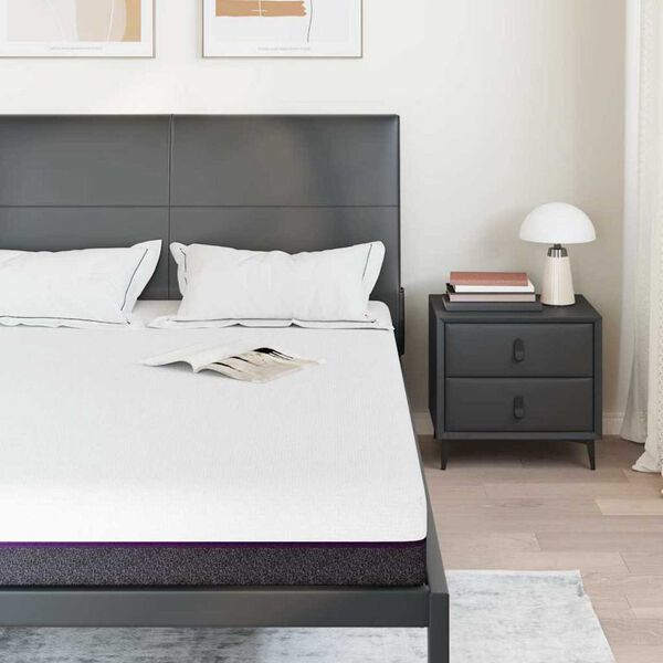 vidaXL Materac Biały i szary 160 x 200 cm Pianka z pamięcią