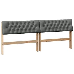 vidaXL Tapicerowane wezgłowie Ciemnoszary 200 cm Lite drewno sosnowe