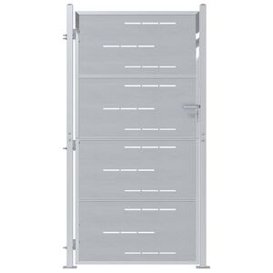 vidaXL Brama ogrodowa Z blokadą Srebrny 96 x 180 cm Stal nierdzewna