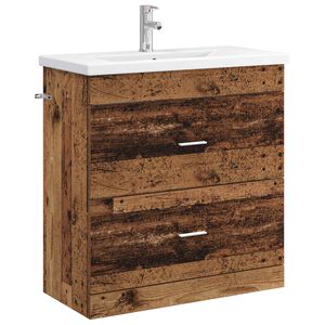 vidaXL Zestaw mebli łazienkowych Stare drewno 81 x 40 x 84,5 cm