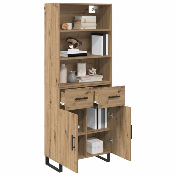 vidaXL Highboard z szufladą Dąb rzemieślniczy 69,5 x 34 x 180 cm