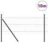 vidaXL Słupek ogrodzeniowy. Szary 10 x 0,4 m (siatka 50 mm) Stal i PVC