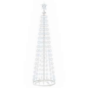 vidaXL Choinka stożkowa LED 180 cm 250 LED Zimna biel Stal Biały