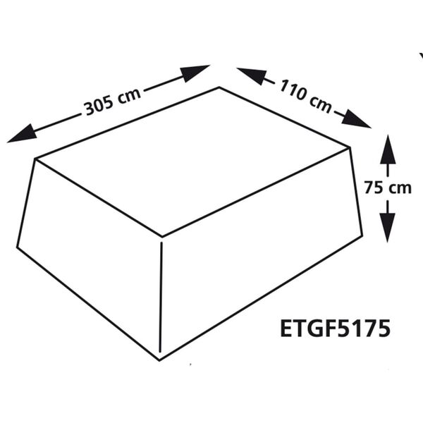 Eurotrail Pokrowiec ochronny na st&oacute;ł ogrodowy, 305x110x75 cm, szary
