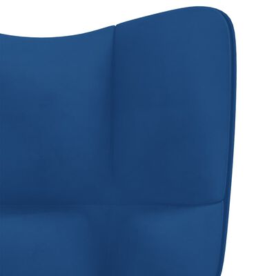 vidaXL Fotel, niebieski, obity aksamitem