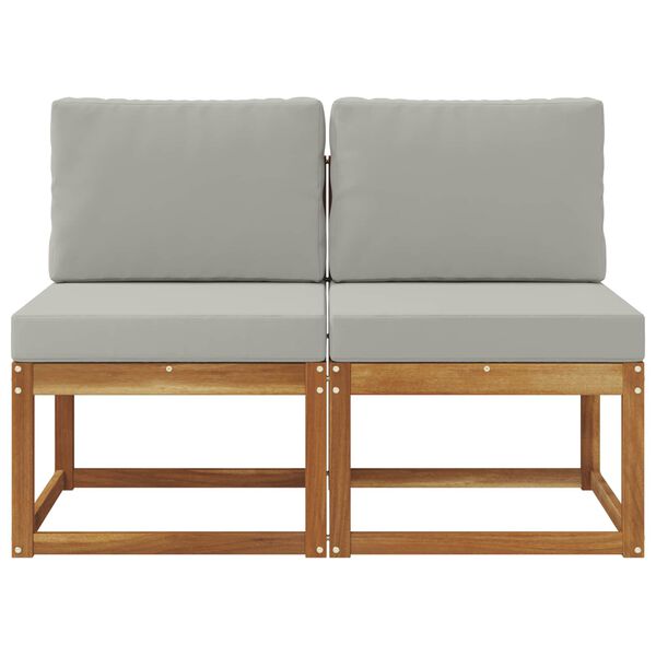 vidaXL 2 Sztuka Środkowa sofa ogrodowa Lite Drewno Akacji Naturalny