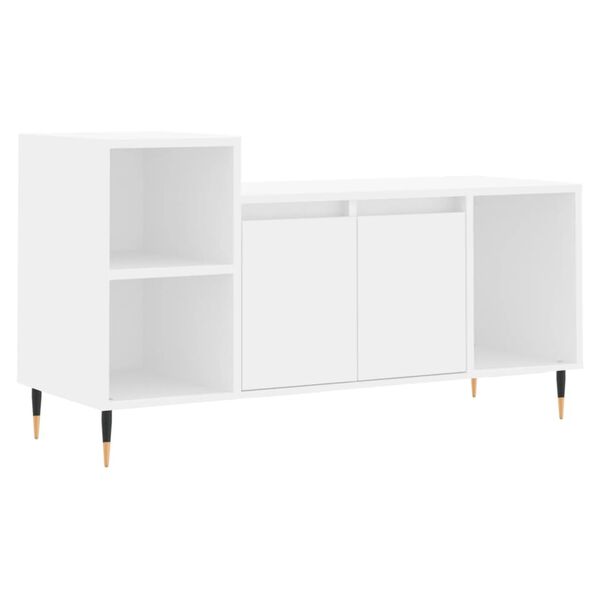 vidaXL Szafka pod TV, biała, 100x35x55 cm, materiał drewnopochodny