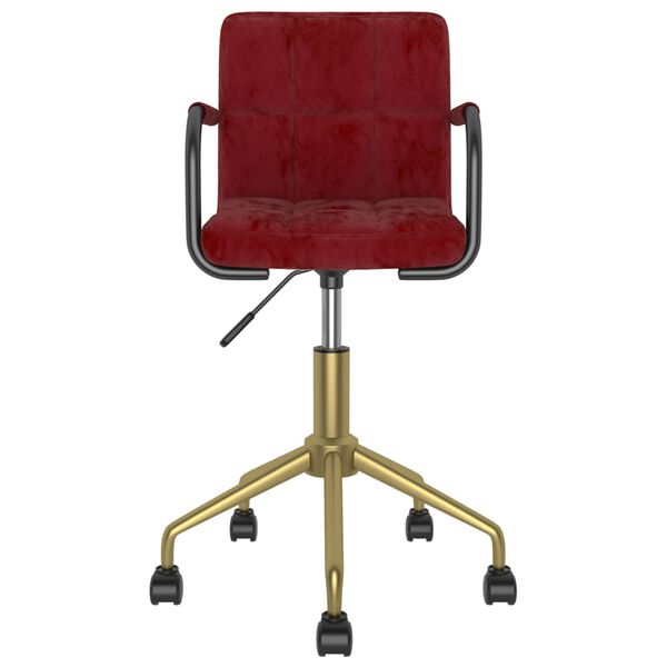 vidaXL Obrotowe krzesła stołowe, 2 szt., winna czerwień, aksamitne