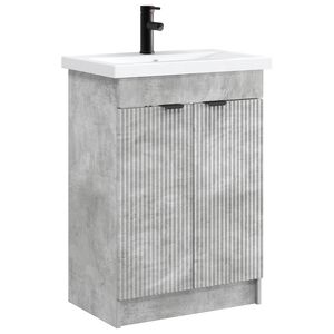 vidaXL Zestaw mebli łazienkowych Betonowy szary 78,5 x 37,5 x 81 cm