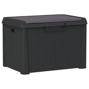 vidaXL Skrzynia ogrodowa z poduszką na siedzisku, antracyt, 125 L, PP