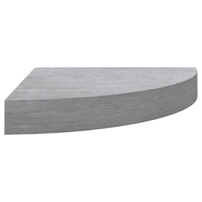 vidaXL Narożna półka ścienna, szarość betonu, 35x35x3,8, MDF