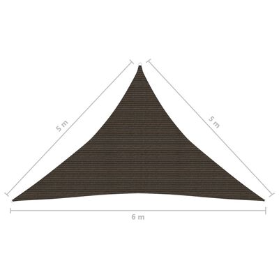 vidaXL Żagiel przeciwsłoneczny, 160 g/m², brązowy, 5x5x6 m, HDPE