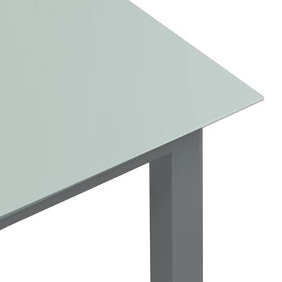 vidaXL Stół ogrodowy, jasnoszary, 150x90x74 cm, aluminium i szkło