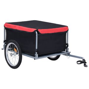 vidaXL Przyczepka rowerowa, 65 kg, czarno-czerwona
