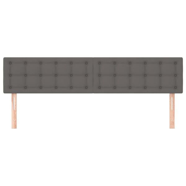 vidaXL Zagł&oacute;wki do ł&oacute;żka, 2 szt, szare, 100x5x78/88cm sztuczna sk&oacute;ra