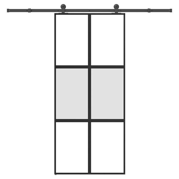vidaXL Drzwi przesuwne z zestawem okuć Szkło hartowane i aluminium