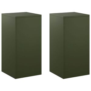 vidaXL Stojak na rośliny 2 pcs Oliwkowy zielony 30 x 30 x 60 cm Stal