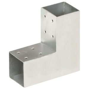 vidaXL Łącznik do słupk&oacute;w w kształcie L, galwanizowany metal, 71x71 mm