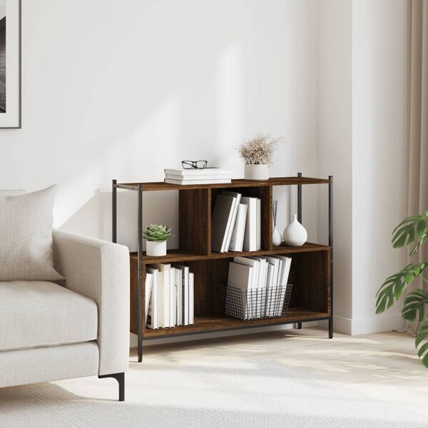 vidaXL Regał na książki, brązowy dąb, 102x28x77,5 cm