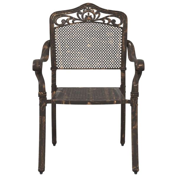 vidaXL Krzesło Ogrodowe 2 pcs kolor bronzu 55 x 55 x 92,5cm Aluminium