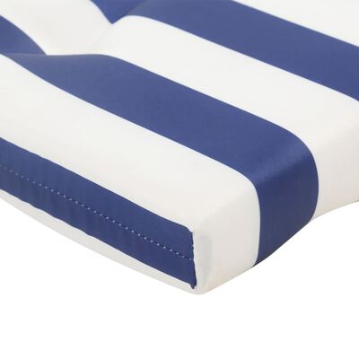 vidaXL Poduszki na leżaki, 2 szt, niebiesko-białe pasy, tkanina Oxford