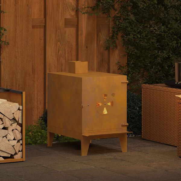 vidaXL Kuchenka kempingowa Czarny 35 x 50 x 60 cm Stal zimnogięta