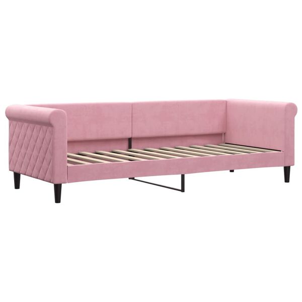 vidaXL Sofa rozsuwana z materacami, różowa, 80x200 cm, aksamit