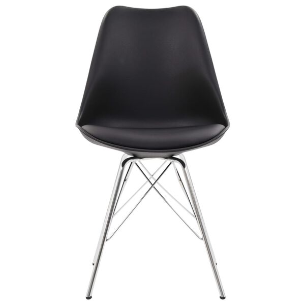 vidaXL Krzesła stołowe, 2 szt., czarne, obite sztuczną sk&oacute;rą