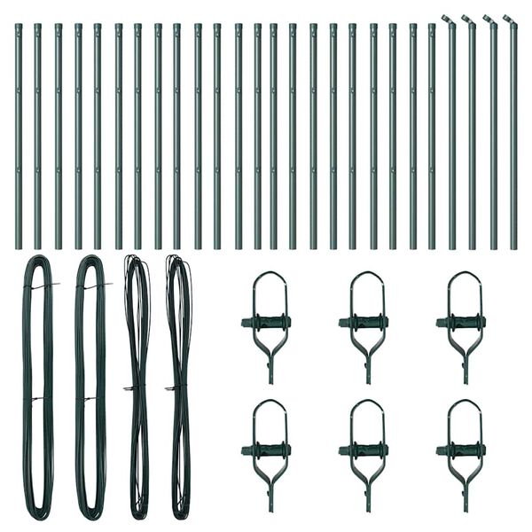 vidaXL Słupek ogrodzeniowy. 26 pcs Zielony 3,2 x 3,2 x 100 cm