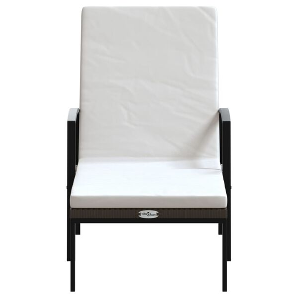 vidaXL Leżaki ze stolikiem, 2 szt., polirattan, brązowe