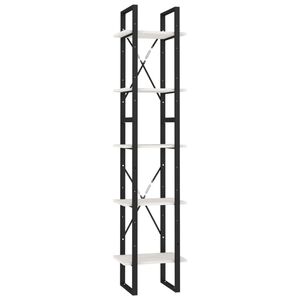 vidaXL 5-poziomowy regał na książki, biały, 40x30x175 cm, sosnowy