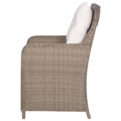 vidaXL Krzesła ogrodowe z poduszkami, 2 szt., polirattan, brązowe