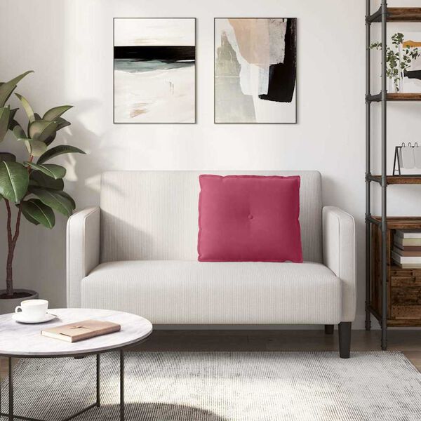 vidaXL Poduszka na plecy Czerwone wino 60 x 50 cm Tkanina sztruksowa