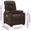 vidaXL Podnoszony fotel masujący, ciemnobrązowy, obity tkaniną