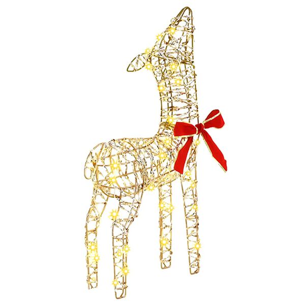 vidaXL Rodzina Reniferów 3 pcs Ciepła biel 67 x 26 x 127 cm PET