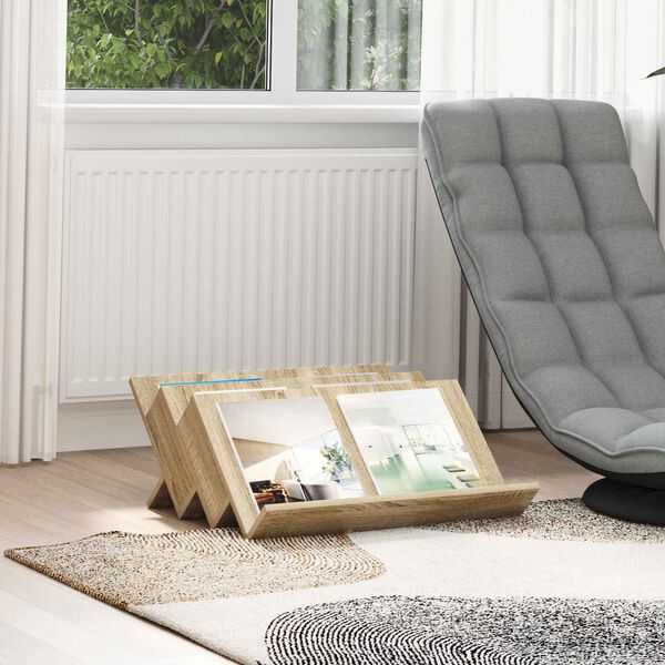 vidaXL Regał na gazety z p&oacute;łką Dąb Sonoma 65 x 53 x 28,5 cm