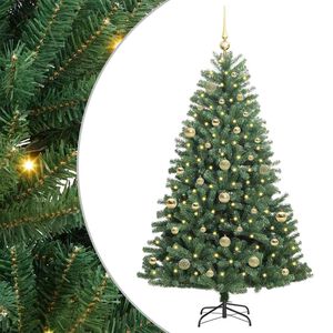 vidaXL Sztuczna choinka z zawiasami zielony 150 cm PVC i Metal