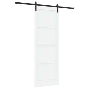 vidaXL Drzwi przesuwne 83 x 232 cm Lite drewno sosnowe biały i czarny
