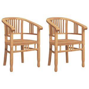 vidaXL Krzesło 2 pcs Brązowy 63 x 58 x 89 cm Lite drewno teakowe