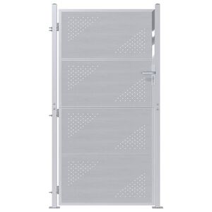 vidaXL Brama ogrodowa Z blokadą Srebrny 96 x 200 cm Stal nierdzewna