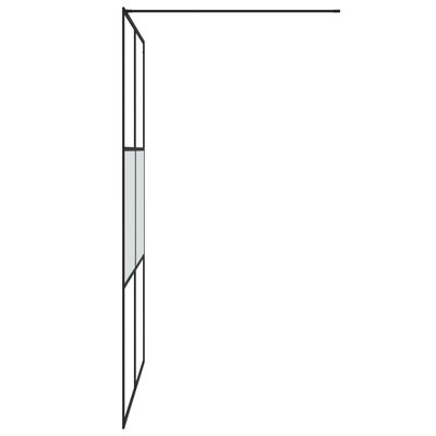 vidaXL Ścianka prysznicowa, czarna, 140x195 cm, półmrożone szkło ESG